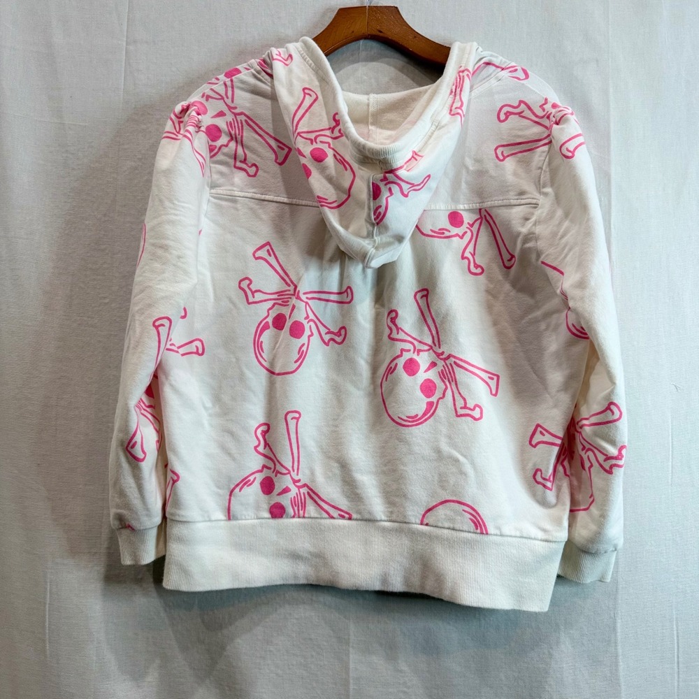 Vintage Victoria Secret Pink Skull & Bones Zip Hoodie Grunge Princess L Y2K PUNK - Picture 7 of 11
